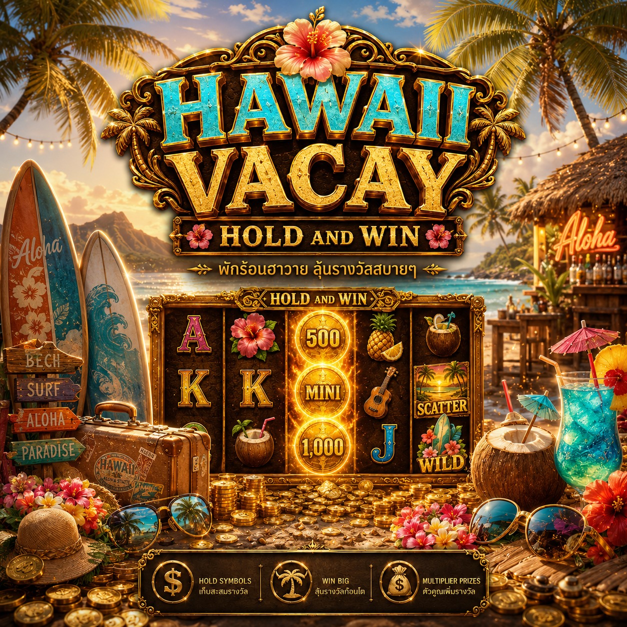 ภาพเกมสล็อต Hawaii Vacay
