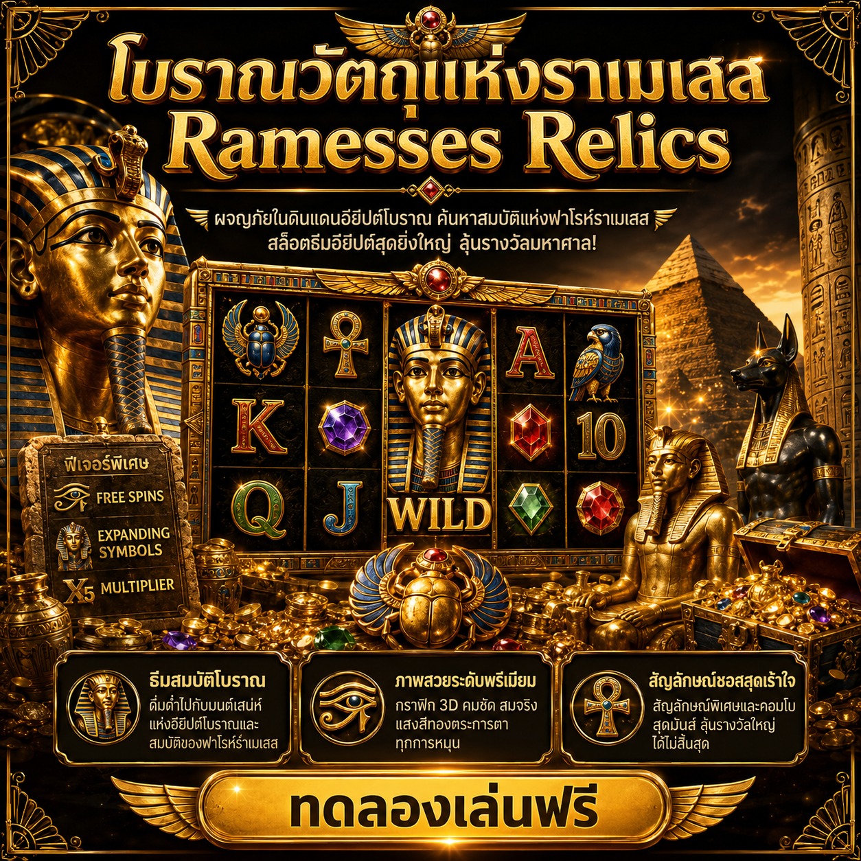 ภาพเกมสล็อต Ramesses Relics