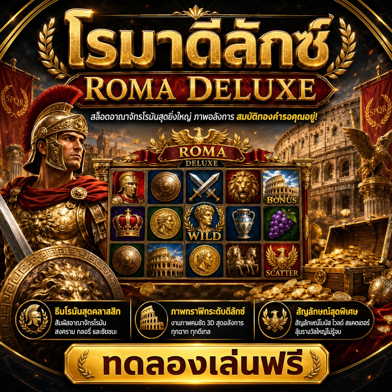 ภาพเกมสล็อต Roma Deluxe