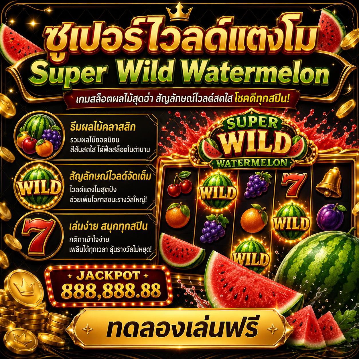 ภาพเกมสล็อต Super Wild Watermelon