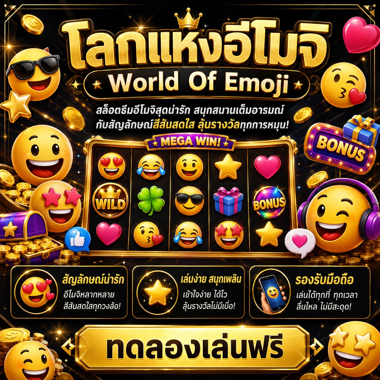 ภาพเกมสล็อต World Of Emoji